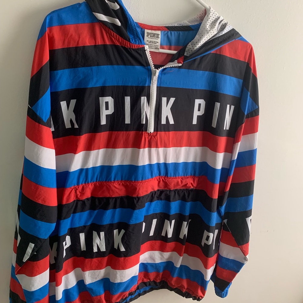 Pink quarter zip windbreaker